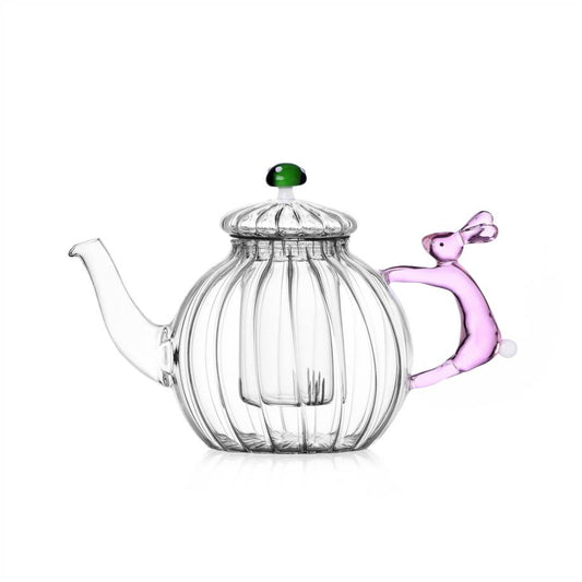 [PREORDER] Ichendorf Milano Alice Teapot Pink Rabbit & Green Mushrooms